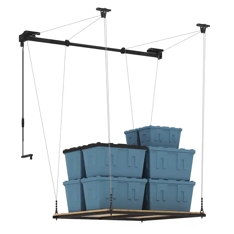 Adjustable Lift Rack Fleximounts Gl2 4x4 Ft Garage Lifting Storage Rack With Platform Black ...
