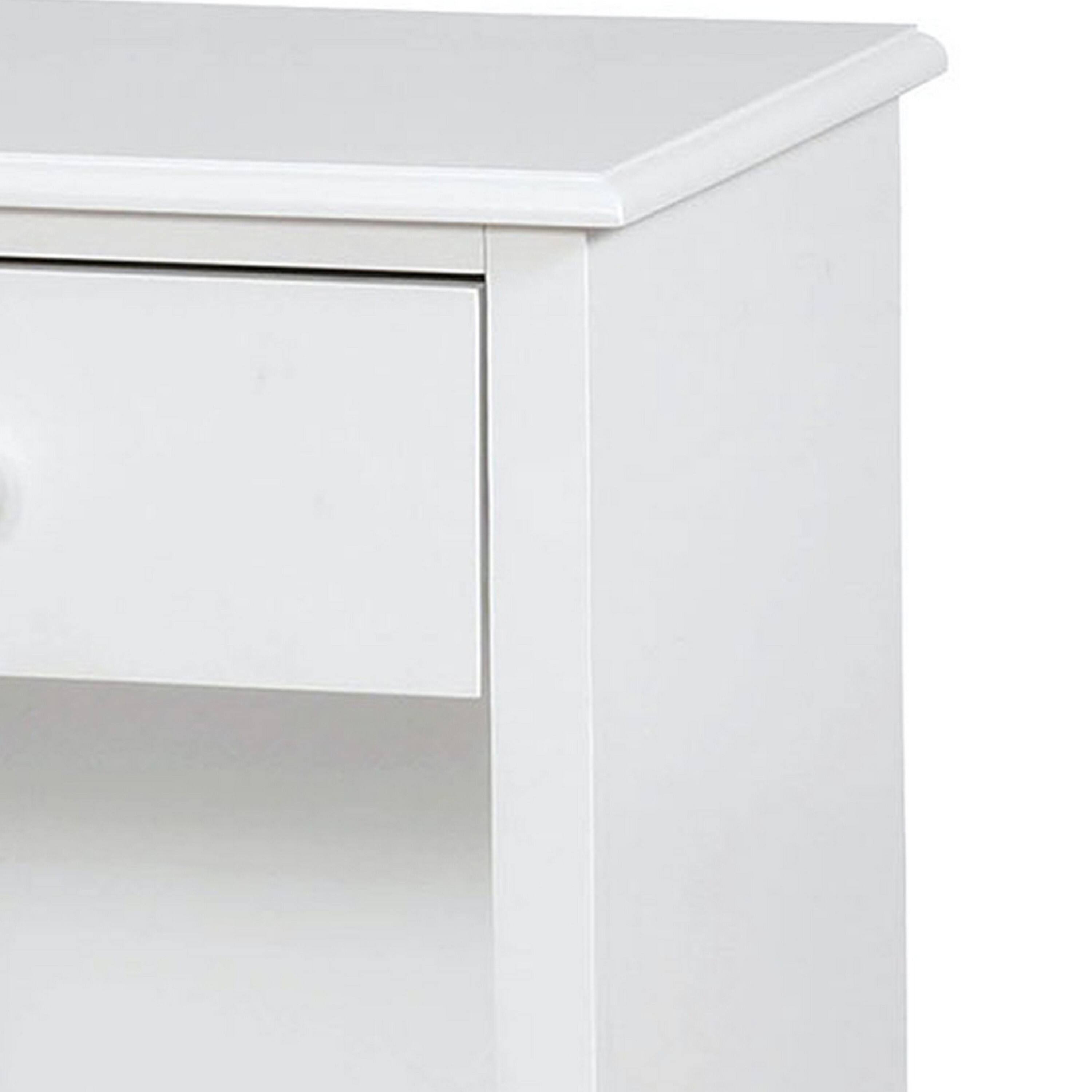 Alt View 1. Manhattan Lane - Nightstand with 1 Drawer and 1 Open Shelf - Silver and Beige.
