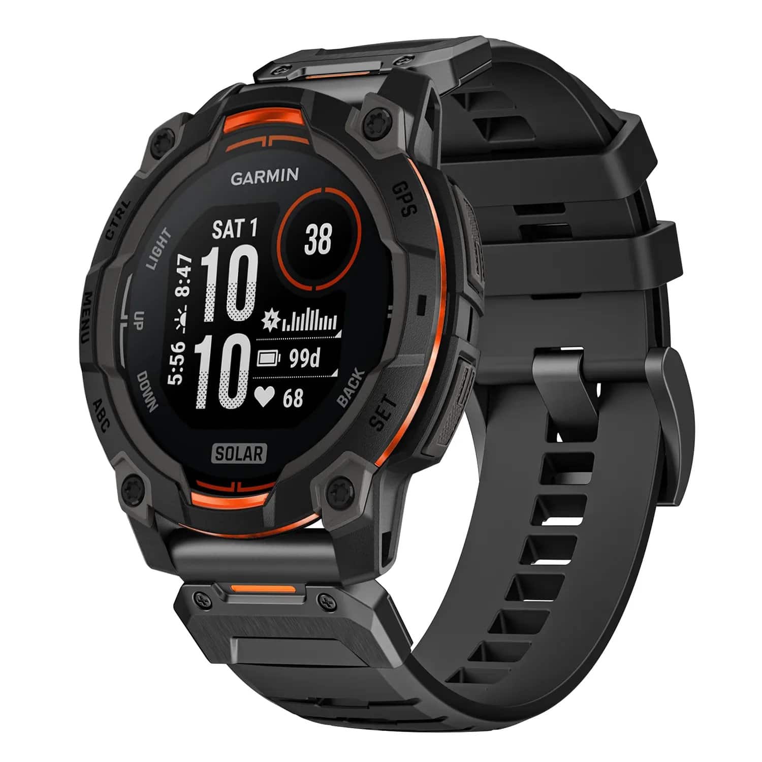 StrapsCo - Elite FKM Strap QuickFit 22 Watch Band For Garmin Instinct 3 – 45mm - Obsidian