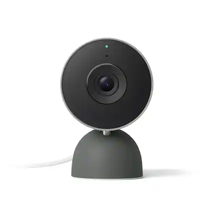 Front. Google - Nest Cam Indoor (wired, 3rd gen) - Latest Model - 2K Video and Gemini - Hazel.