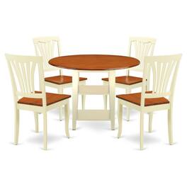 East West Furniture - Dining Room Set Buttermilk & Cherry - Brown