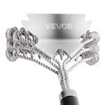 VEVOR - Grill Brush and Scraper, BBQ Brush for Outdoor Grills, Stainless Steel Woven Wire, Bristle Free Barbecue Brushes - Black