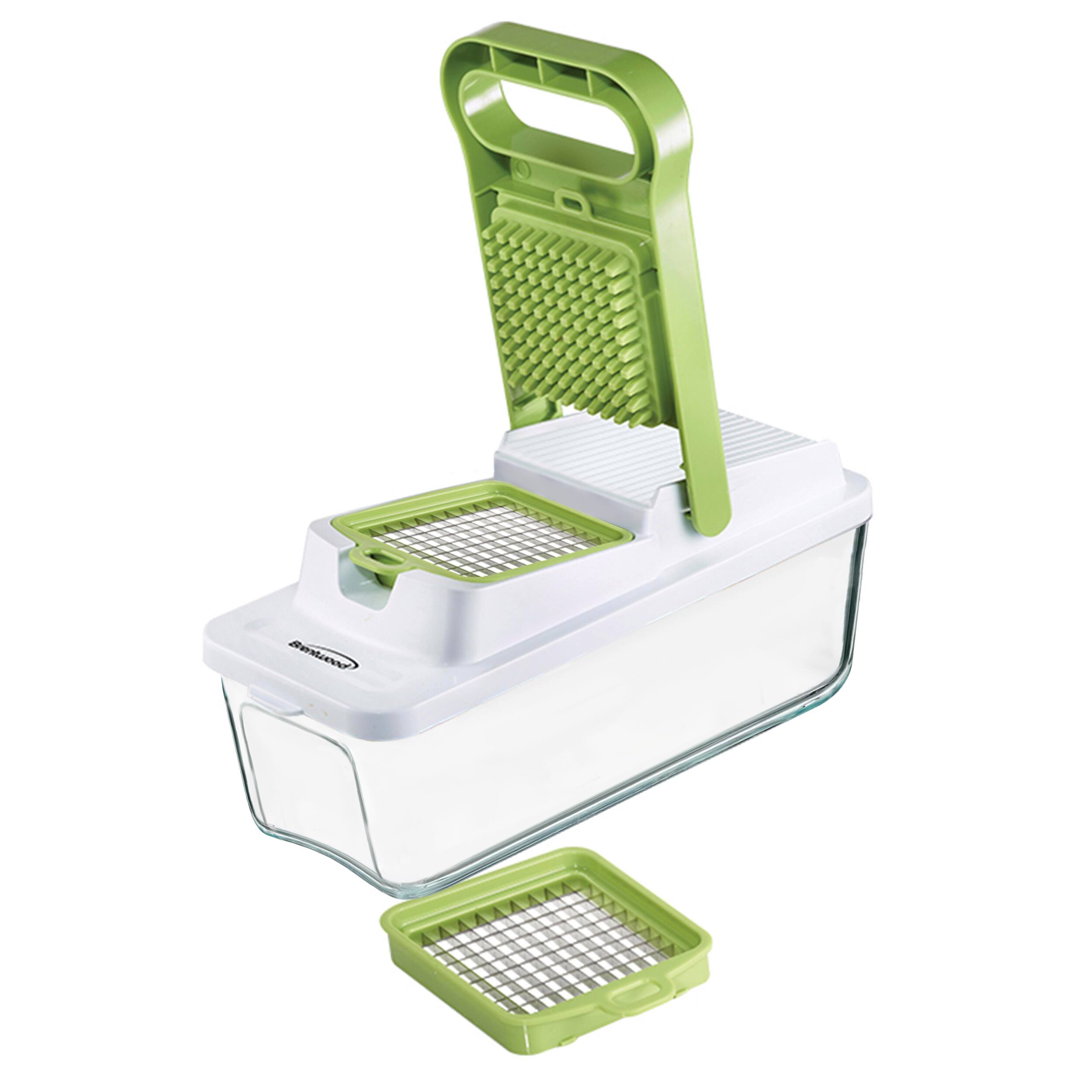 Alt View 8. Brentwood - Brentwood Food Chopper and Vegetable Dicer with 6.75 Cup Storage Container in Green - Green.
