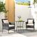 Alt View 1. Costway - 3 PCS Patio Furniture Set with Cushioned Patio Chairs & Tempered Glass Coffee Table - Off White + Mix Grey.