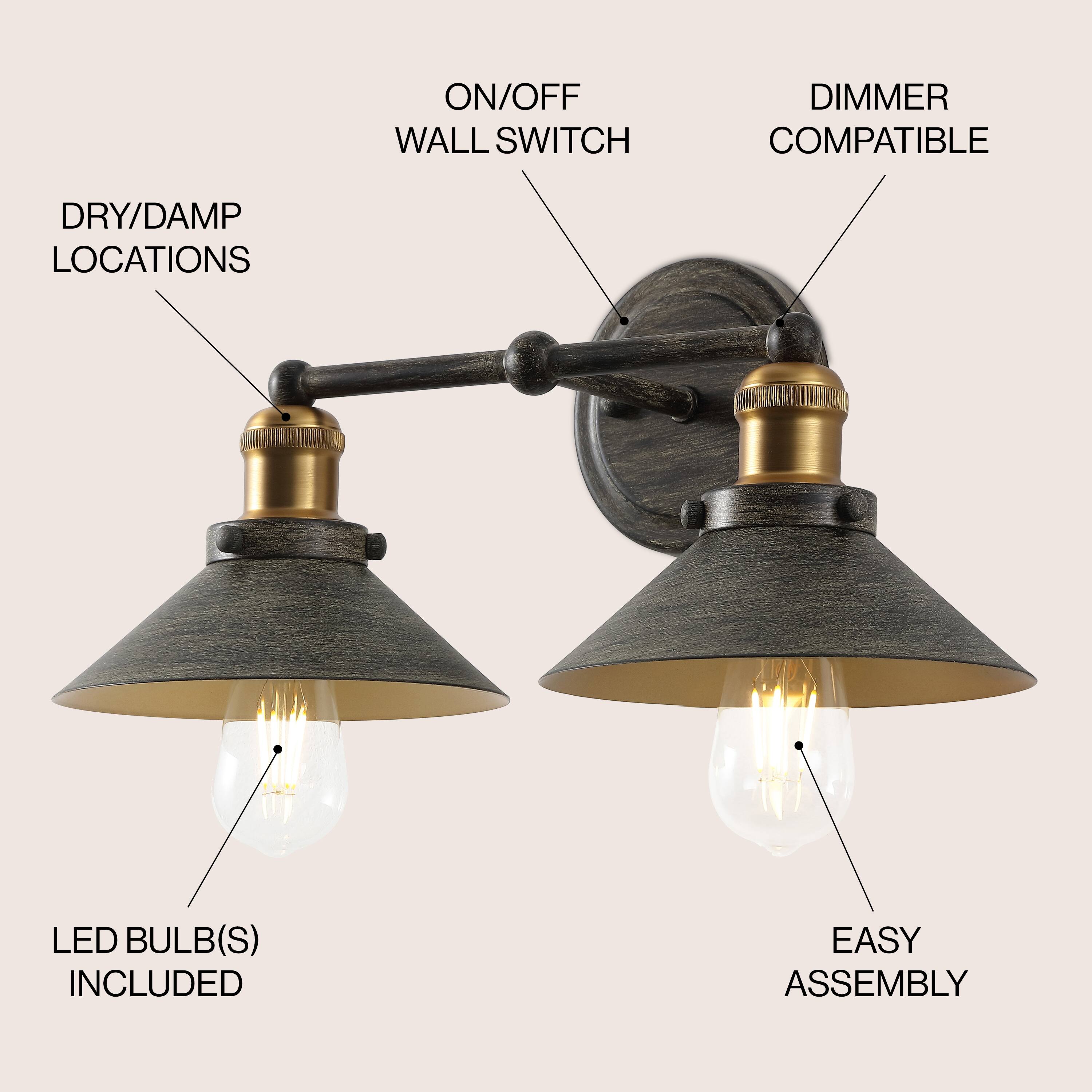ON/OFF WALL SWITCH  
DIMMER COMPATIBLE  
DRY/DAMP LOCATIONS  
LED BULB(S) INCLUDED  
EASY ASSEMBLY