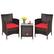 Front. Costway - Outdoor 3 PCS PE Rattan Wicker Furniture Sets Chairs Coffee Table Garden - Red.