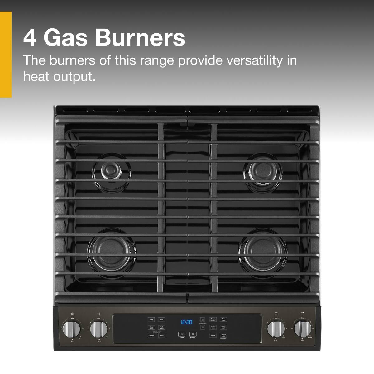4 Gas Burners  
The burners of this range provide versatility in heat output.
