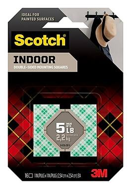 Scotch - Mini Mounting Squares, 5 lb., 16/Pack (111P) - White