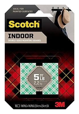IDEAL FOR PAINTED SURFACES

Scotch INDOOR DOUBLE-SIDED MOUNTING SQUARES

5 LB (2.2 kg)

16 INPUG x 1INPUG (254 cm x 254 cm) EA

3M