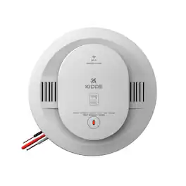 Kidde - Smart Smoke Detector, Ring App Enabled for Real-Time Notifications, Hardwired Alarm, AA Backup Battery - White