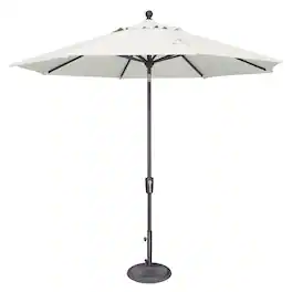 Mondawe - 9' Octagon Patio Umbrella Push Button Tilt Anthracite Frame - Natural