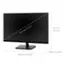 The image shows a ViewSonic computer monitor with a diagonal length of 49.0 cm, which is equivalent to 19.3 inches. The monitor is placed on a stand, and its dimensions are 54.6 cm by 36.2 cm, or 21.5 inches by 14.3 inches.