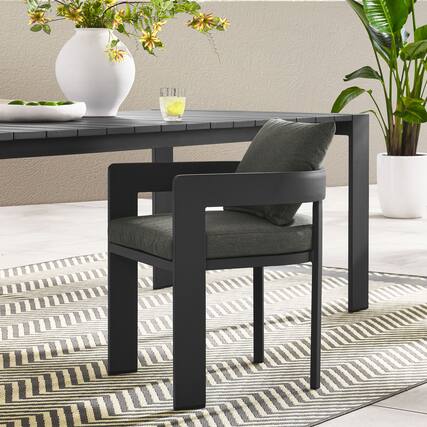 Front. Modway - Tahoe Outdoor Patio Aluminum Dining Chair by Modway - Gray Charcoal.