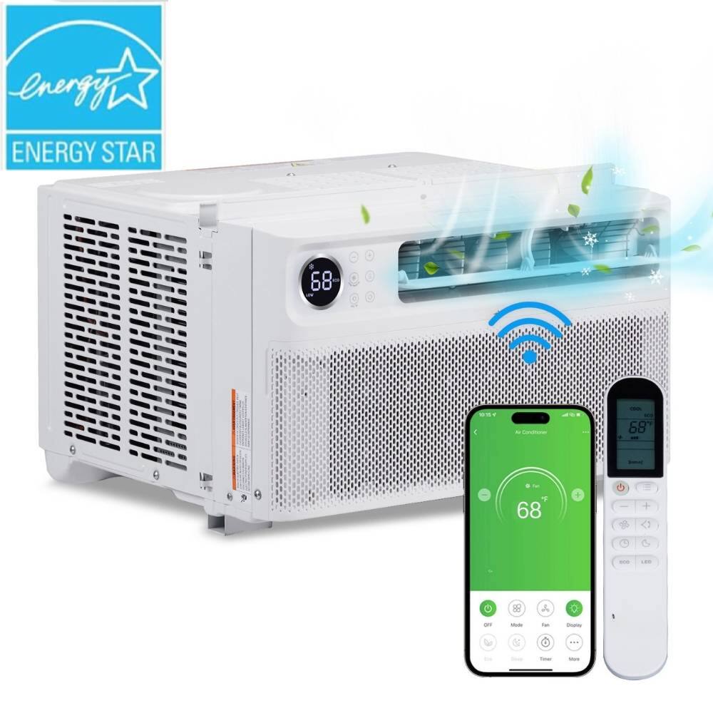 Winado - 12,000 BTU Inverter Window Air Conditioner with Remote & APP Control, Wi-Fi Enabled, Ultra Quiet, Energy Saving - White