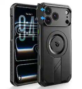 Dexnor - Rugged Case for iPhone 17 Pro Max/18 Pro Max with Camera Cover & Camera Control Button Protector,Compatible with MagSafe - Black