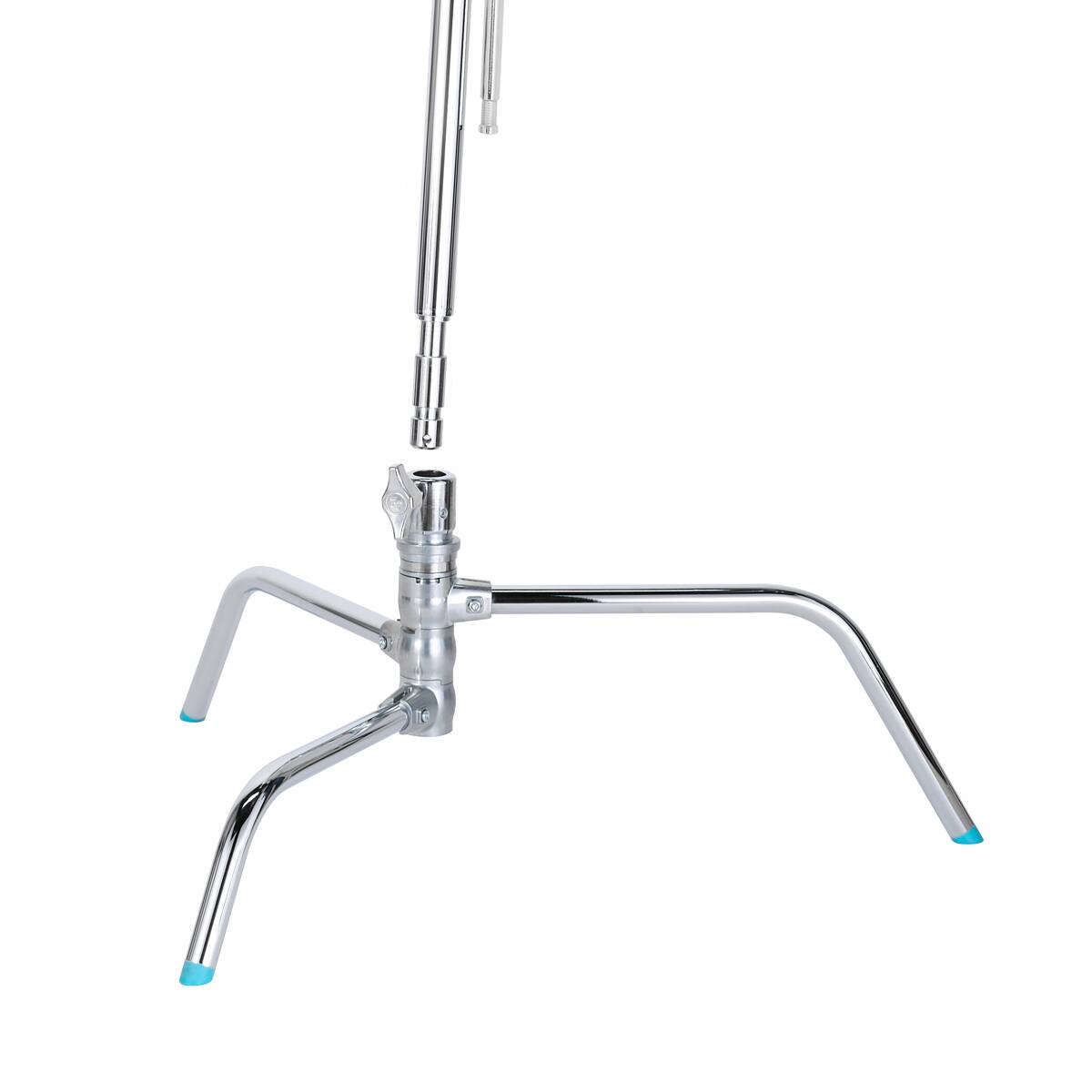 Alt View 7. Flashpoint - Flashpoint 40" Quick Release Turtle Base C-Stand Kit with 2.5" Grip Head & 40" Grip Arm (Chrome).