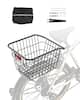 Front. VEVOR - Rear Bike Basket, Metal Wire Bicycle Basket with Reflective Tail Light & Waterproof Cover, Durable Bike Back Basket - Black.