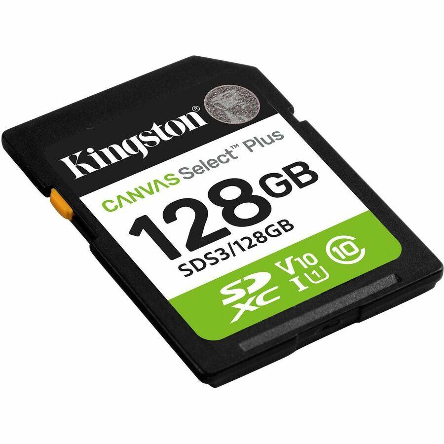 Kingston  
CANVAS Select Plus  
128GB  
SDS3/128GB  
V10  
U1  
XC  
10
