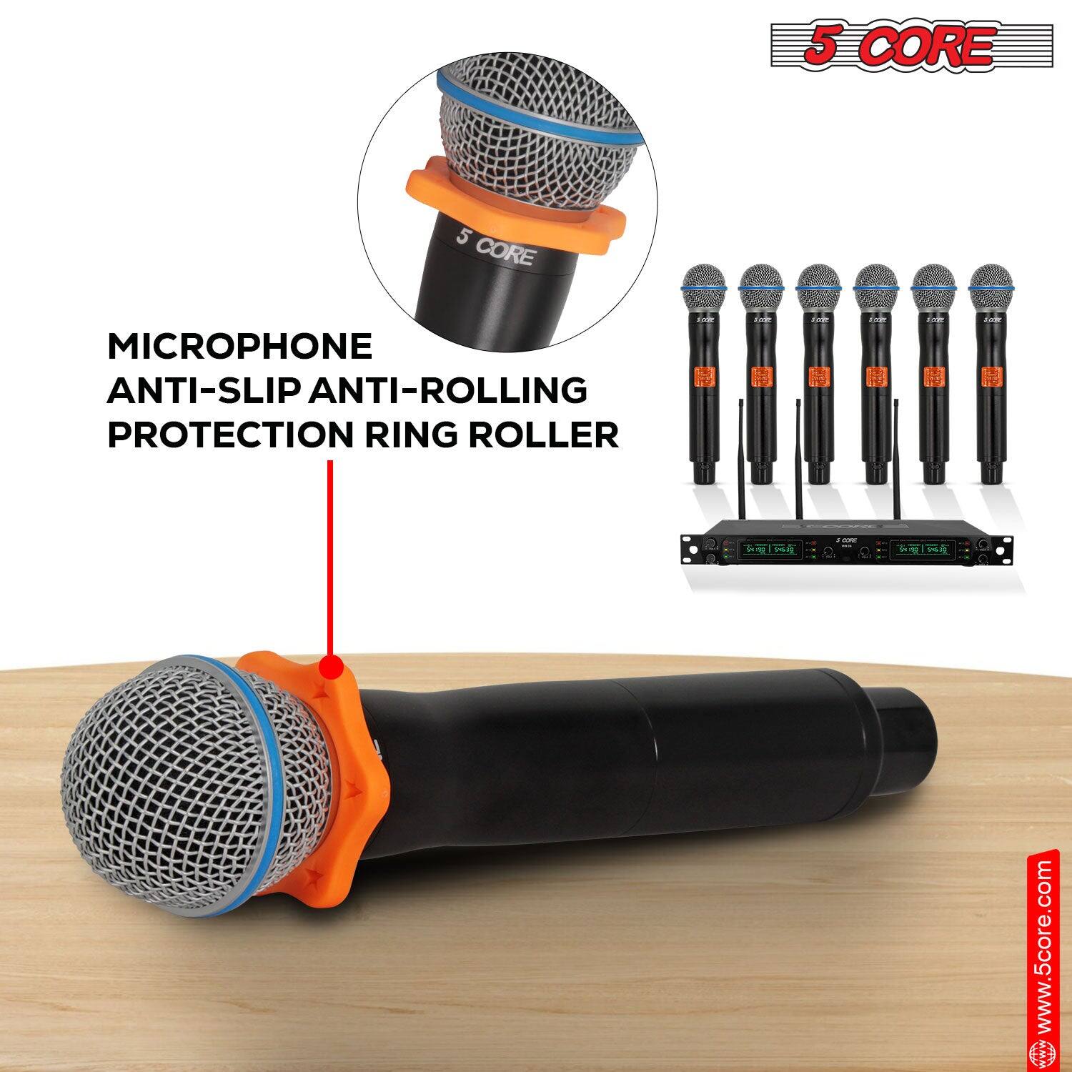 5 CORE, MICROPHONE ANTI-SLIP ANTI-ROLLING PROTECTION RING ROLLER, 1 Ioa - www.5core.com