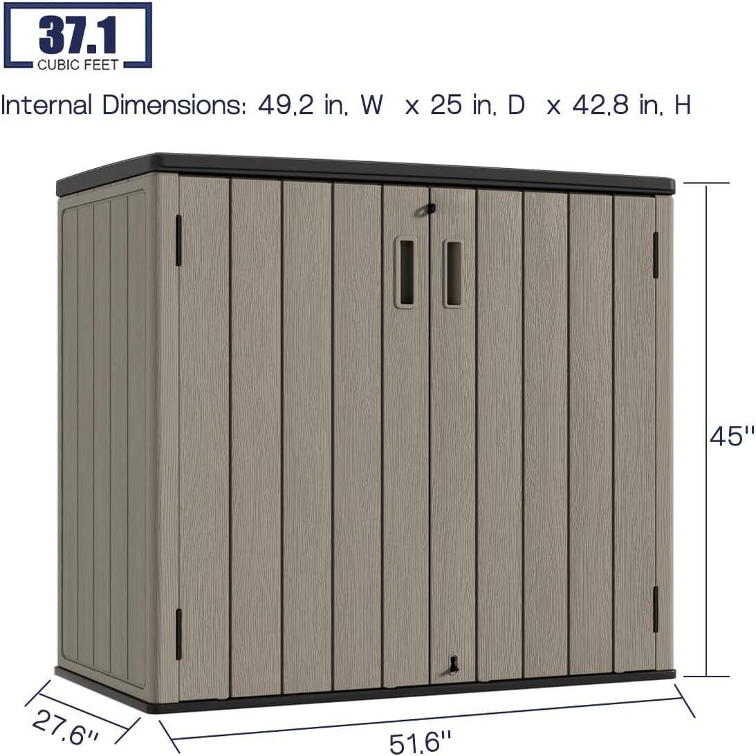 37.1 CUBIC FEET

Internal Dimensions: 49.2 in. W x 25 in. D x 42.8 in. H

45"  
51.6"  
27.6"