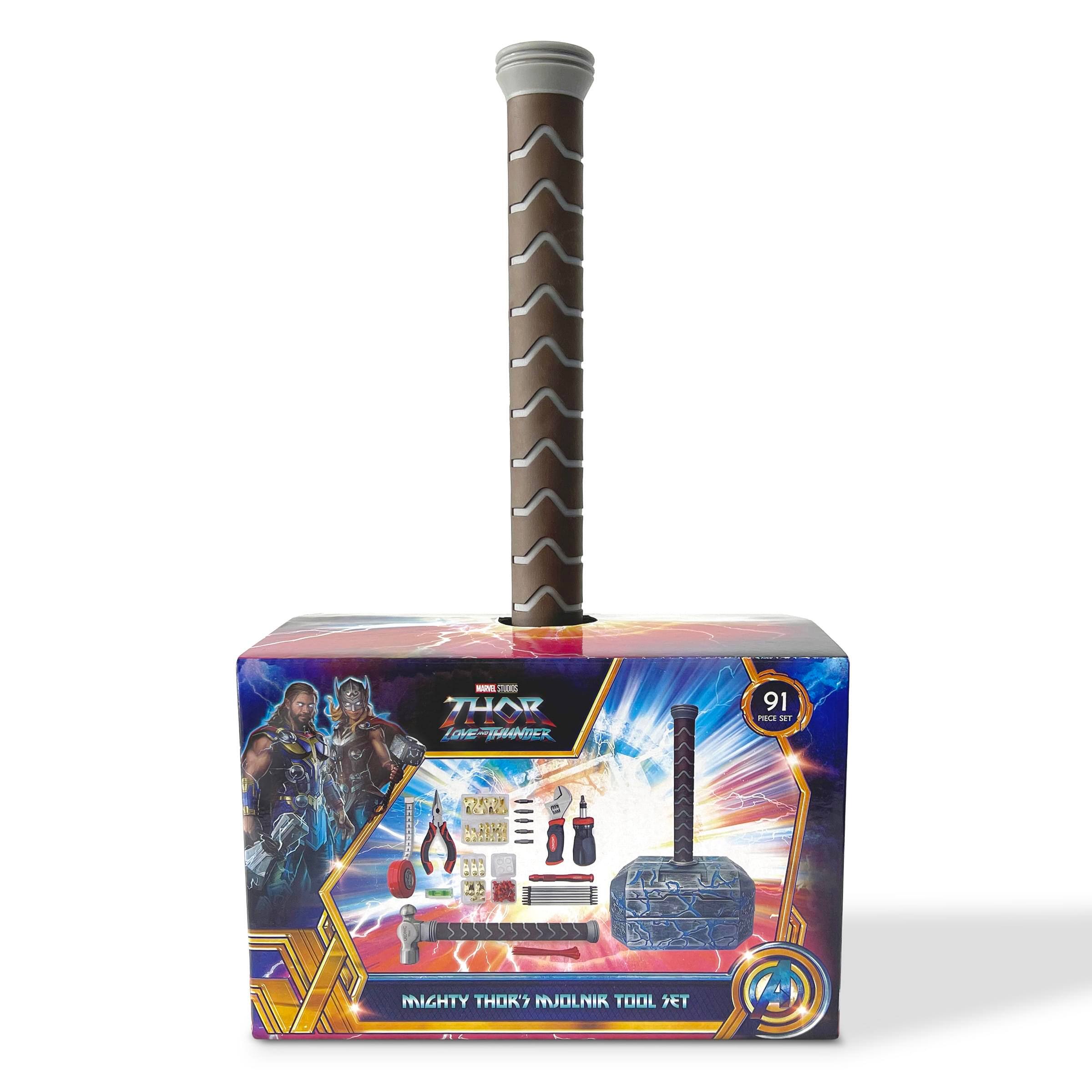 Marvel Mighty Thors Hammer Mjolnir 91 Piece Tool Set | All In One