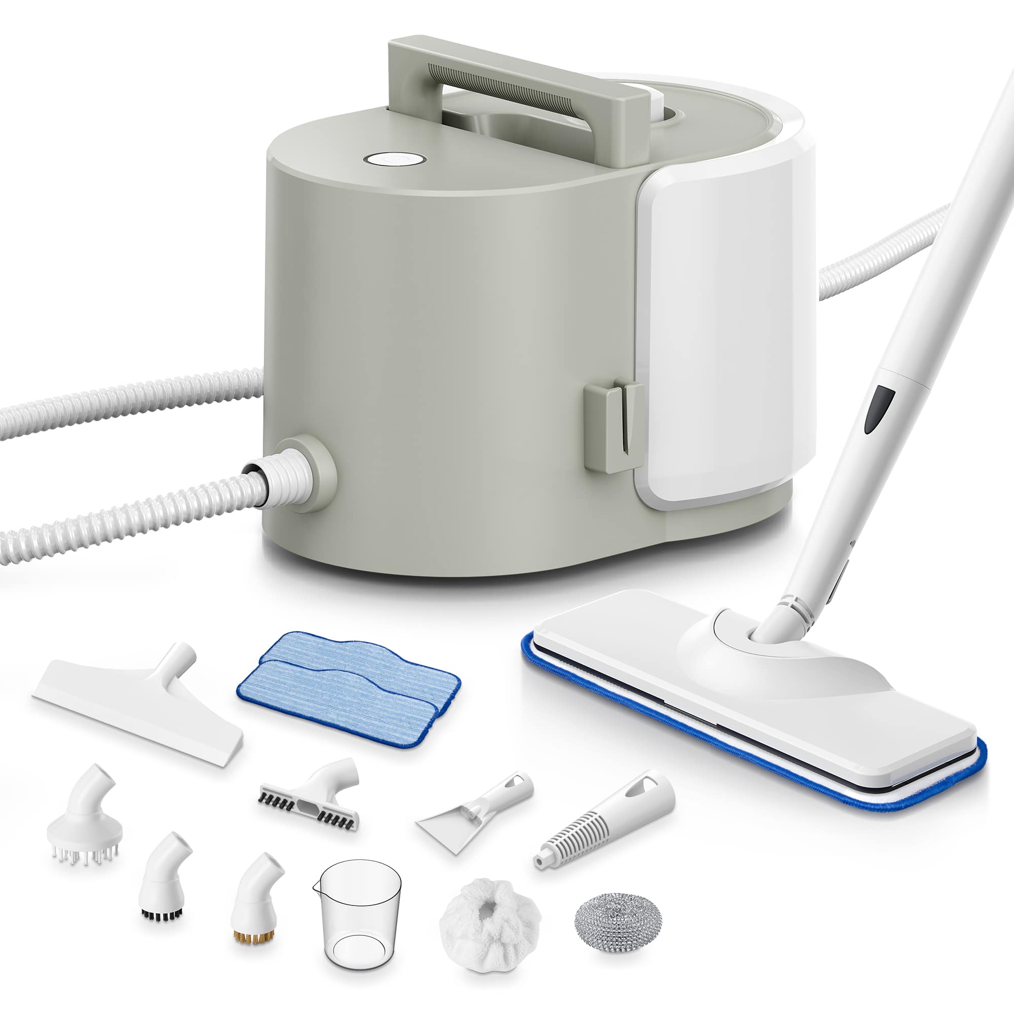 Newbealer - Heavy Duty 1500W Steam Cleaner w/20 Accessories,HandHeld Steamer for Home,Car,Grout Tile,Furniture, Upholstery - Green