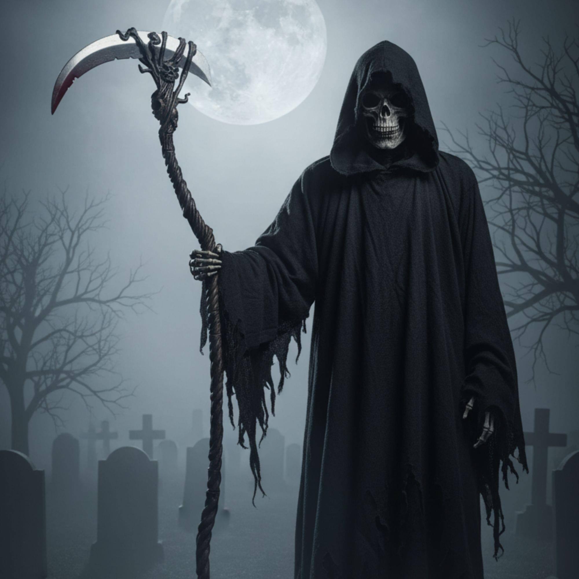 Alt View 1. Orion Costumes - Grim Reaper Scythe Costume Accessory - Brown.