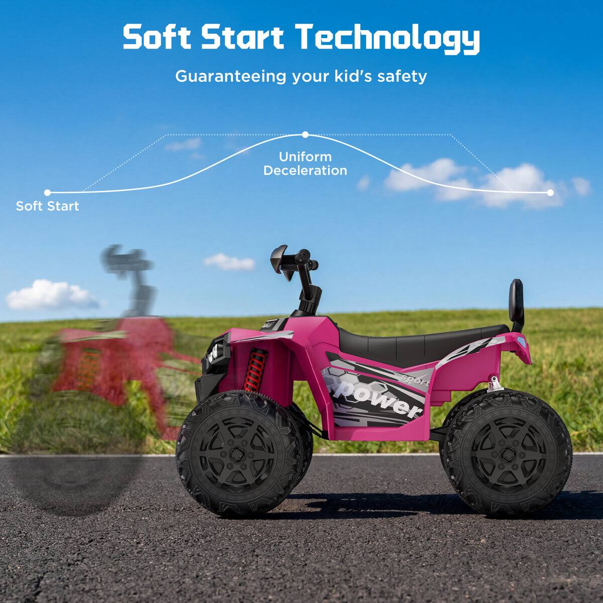 Soft Start Technology Guaranteeing your kid's safety  
Uniform Deceleration  
Soft Start  
Sport Power