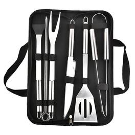 COWIN - BBQ Grill Tools Set Stainless Steel with Case 9 Pcs - Silver
