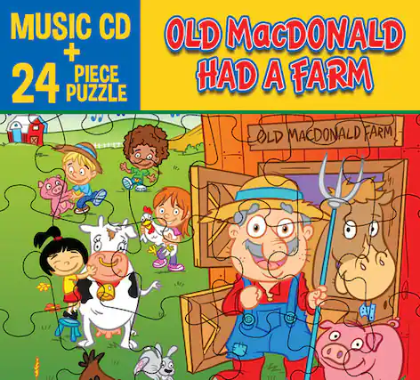 MUSIC CD + 24 PIECE PUZZLE
OLD MACDONALD HAD A FARM
OLD MACDONALD FARM