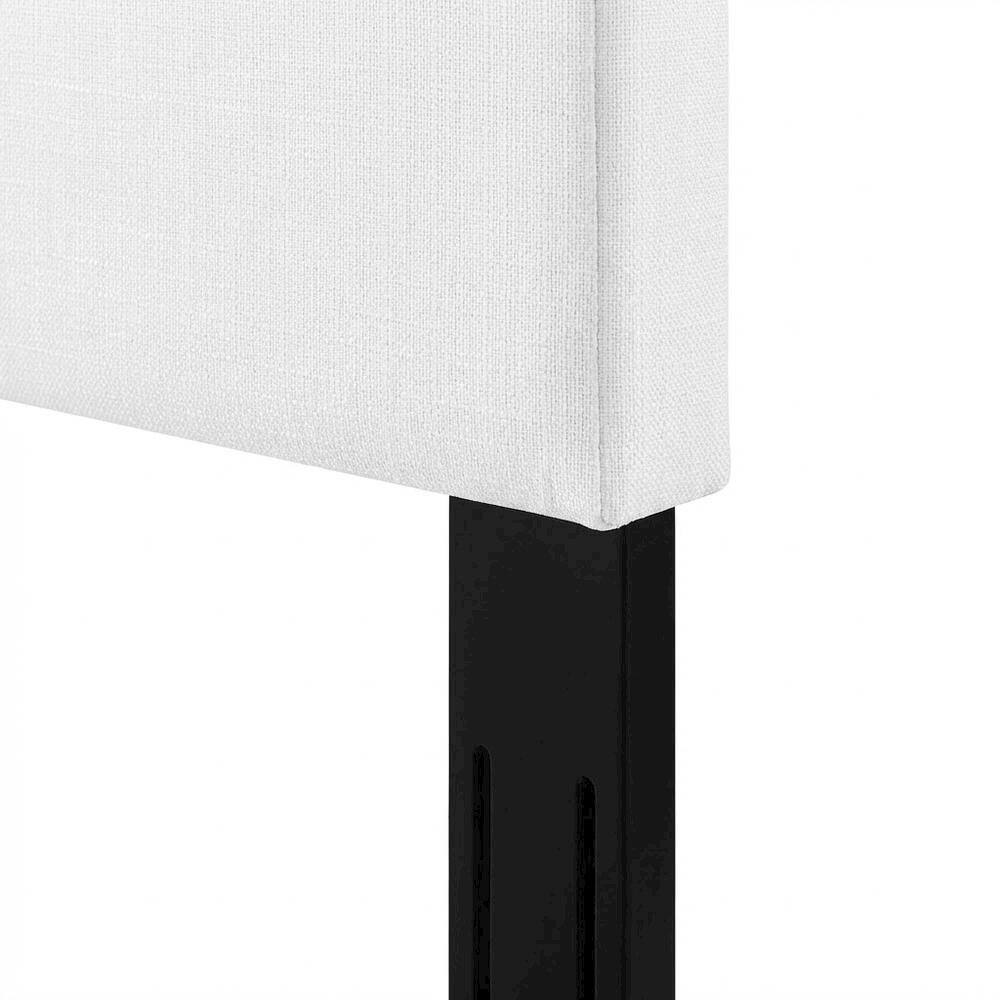 Alt View 1. FurniFact - Upholstered Linen Fabric King and California King Headboard with Padded Design - White.