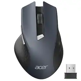 Acer - Wireless Mouse for Laptop, 2.4GHz Computer Mouse 3 Adjustable DPI Office Cordless USB Mice with USBA Receiver - Wireless - Black