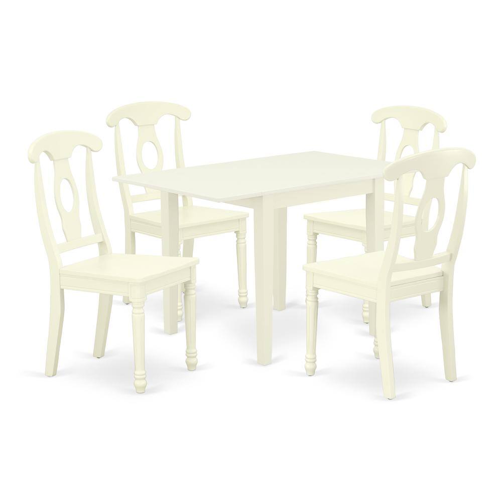 Left. East West Furniture - Dining Room Set Linen White - Brown.