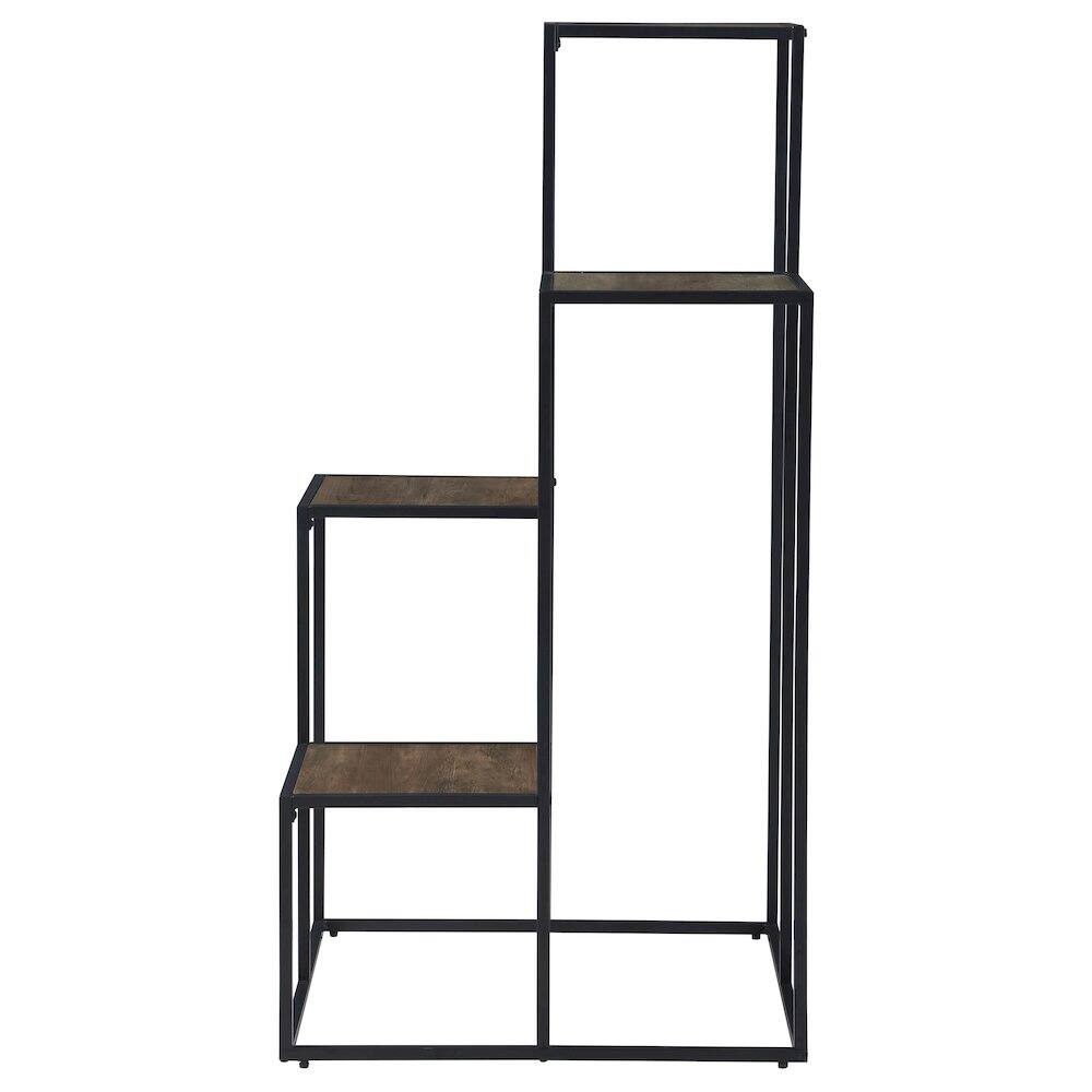 Alt View 2. Coaster Co. of America - Rito 4-tier Multi-Display Shelf Rustic Brown and Black - Black.
