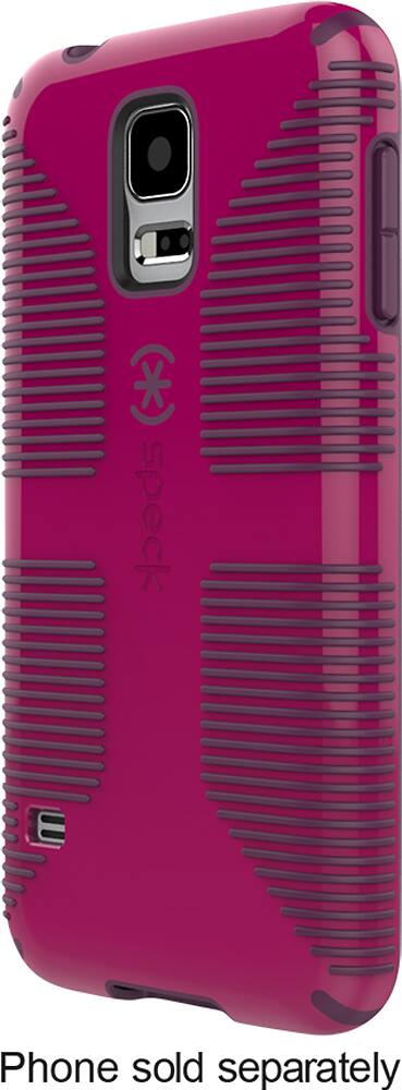 Front. Speck - CandyShell Grip Case for Samsung Galaxy S 5 Cell Phones - Purple.