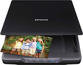 Epson - Perfection V39 Advanced Flatbed Color Photo Scanner - Black - Front_Zoom