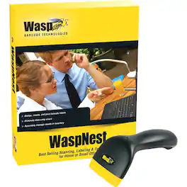 Wasp - WaspNest with WCS3900 Barcode Scanner - Cable Connectivity - 45 scan/s - 1D - CCD - Black
