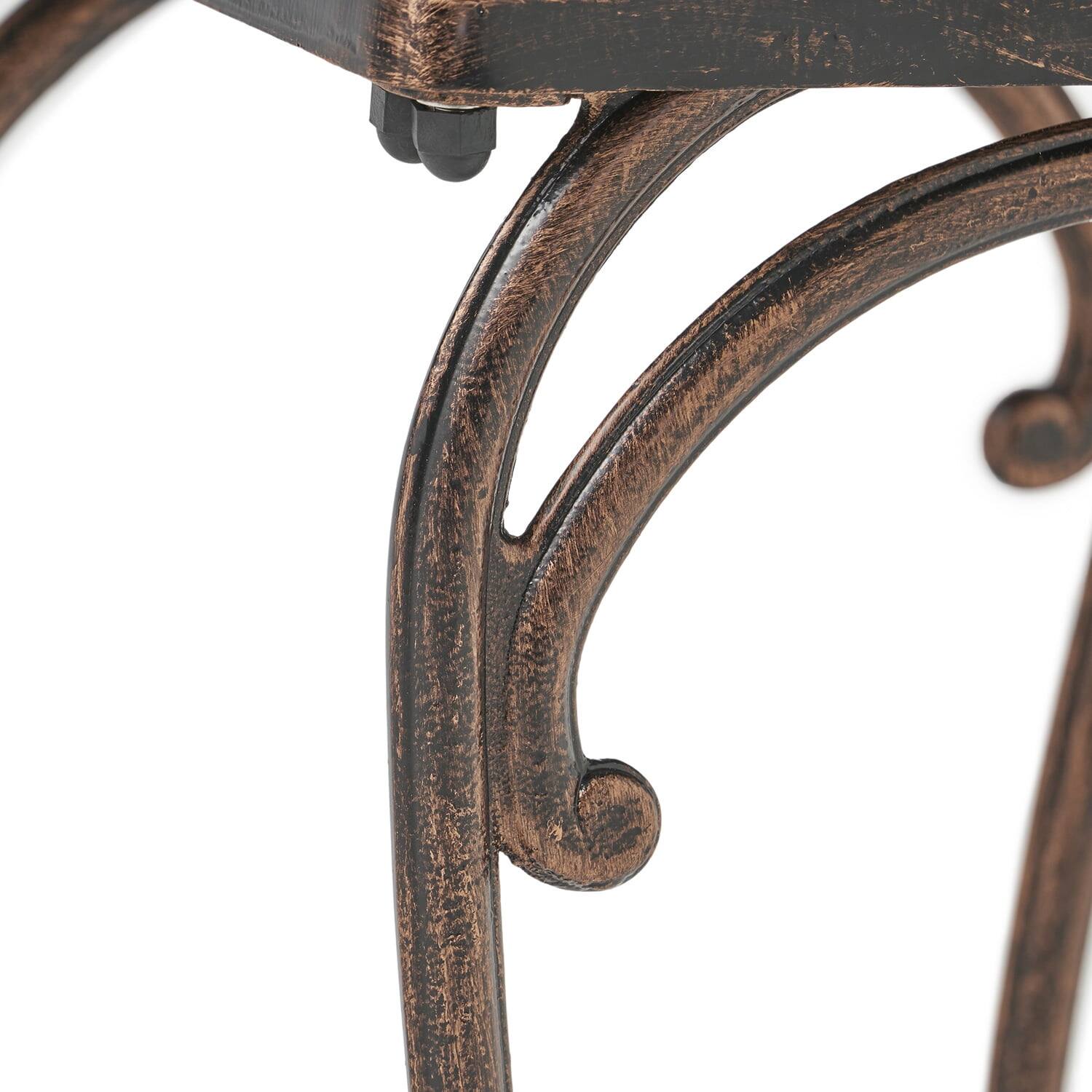 Alt View 2. Kadyn - Aluminum Side/End Table, Anti-Rust Coffee Bistro Table for Outdoor, Patio, Indoor, Garden, Porch, Balcony - Brown.