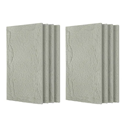 Front. Boyel Living - 8-Pack 23.62-in x 47.24-in Natural 3D Faux Stone Polyurethane Wall Panel - Natural.