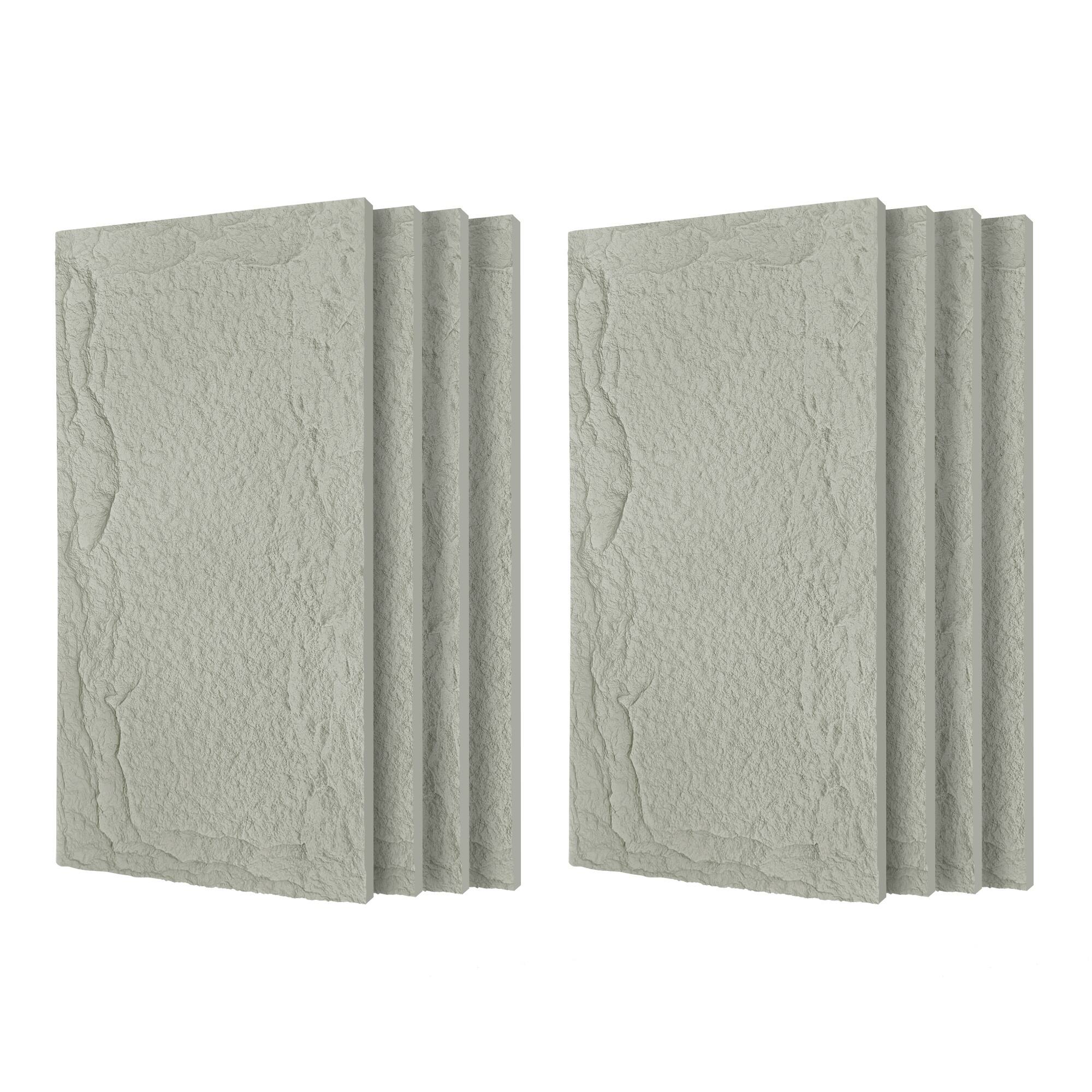 Front. Boyel Living - 8-Pack 23.62-in x 47.24-in Natural 3D Faux Stone Polyurethane Wall Panel - Natural.