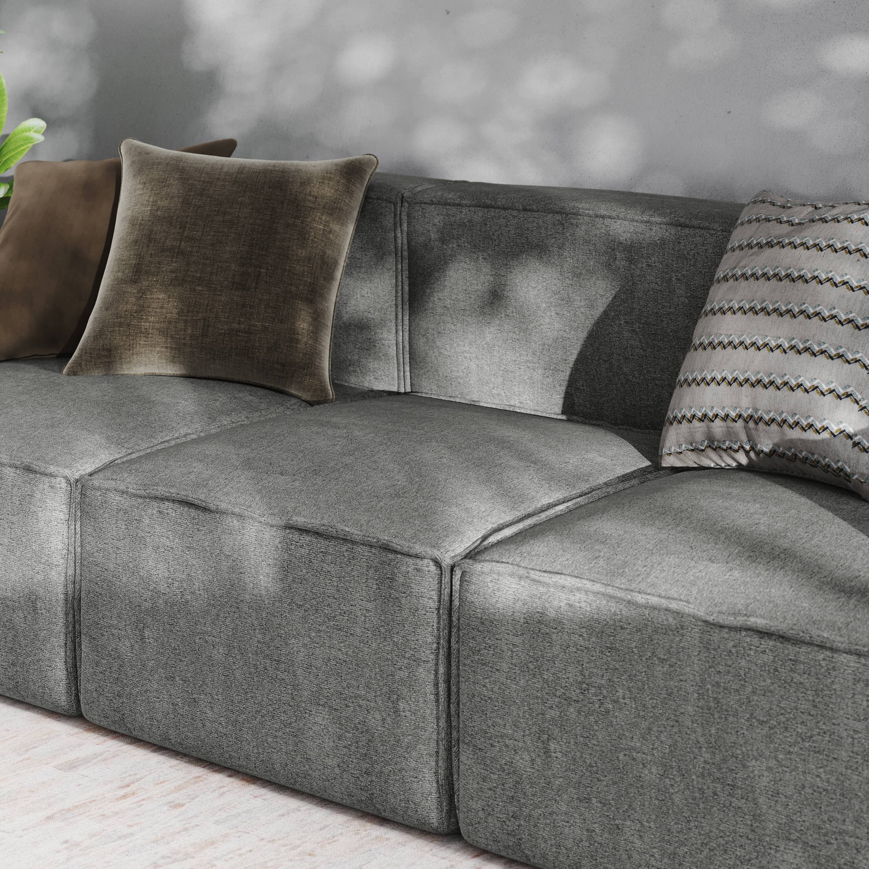 Alt View 3. Emma + Oliver - Farmount Modular Armless Middle Chair - Dark Gray.
