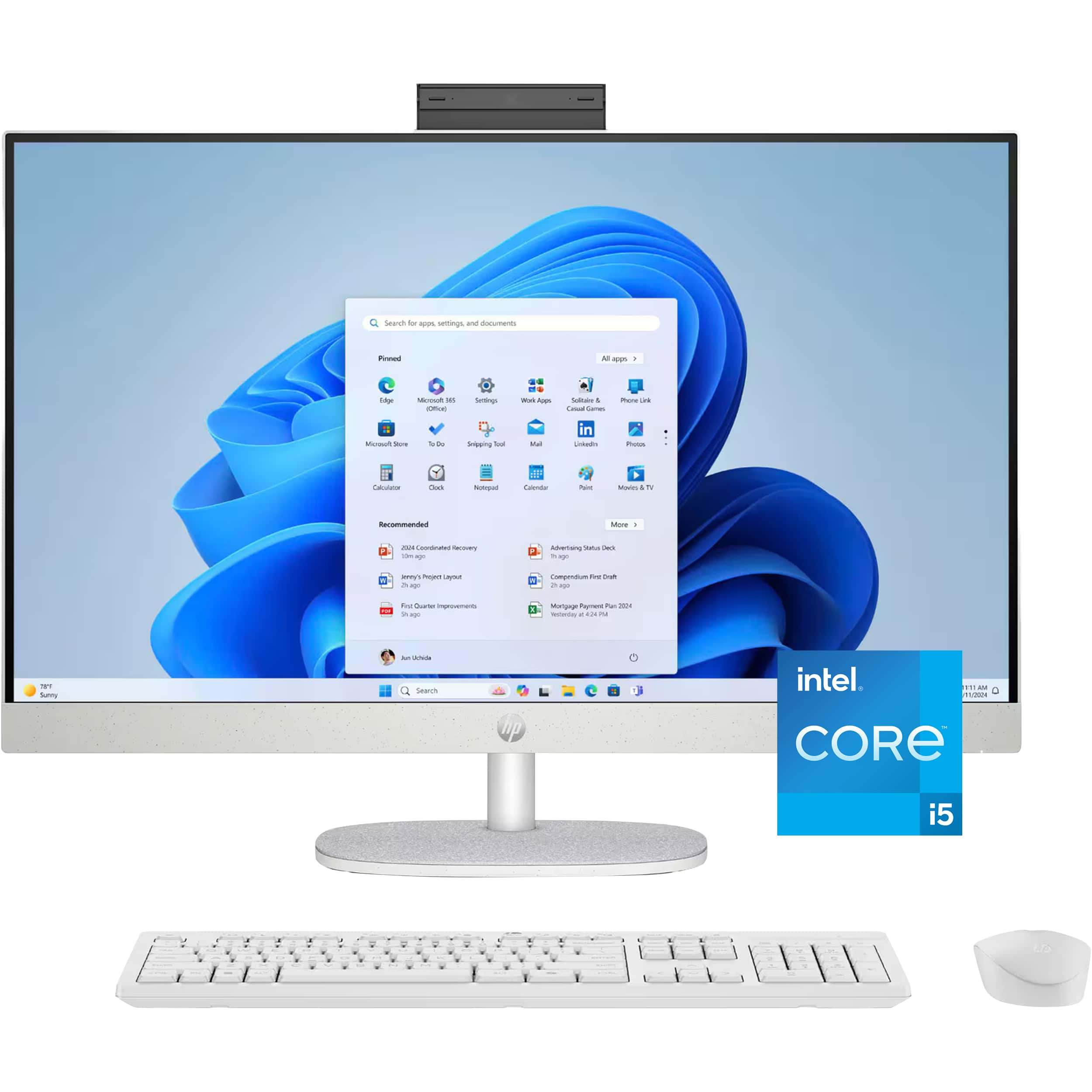 HP - 23.8" FHD Touchscreen All-in-One Desktop,Intel i5-1334U,16GB RAM,1TB SSD,Wireless Keyboard&Mouse,Win 11 - White