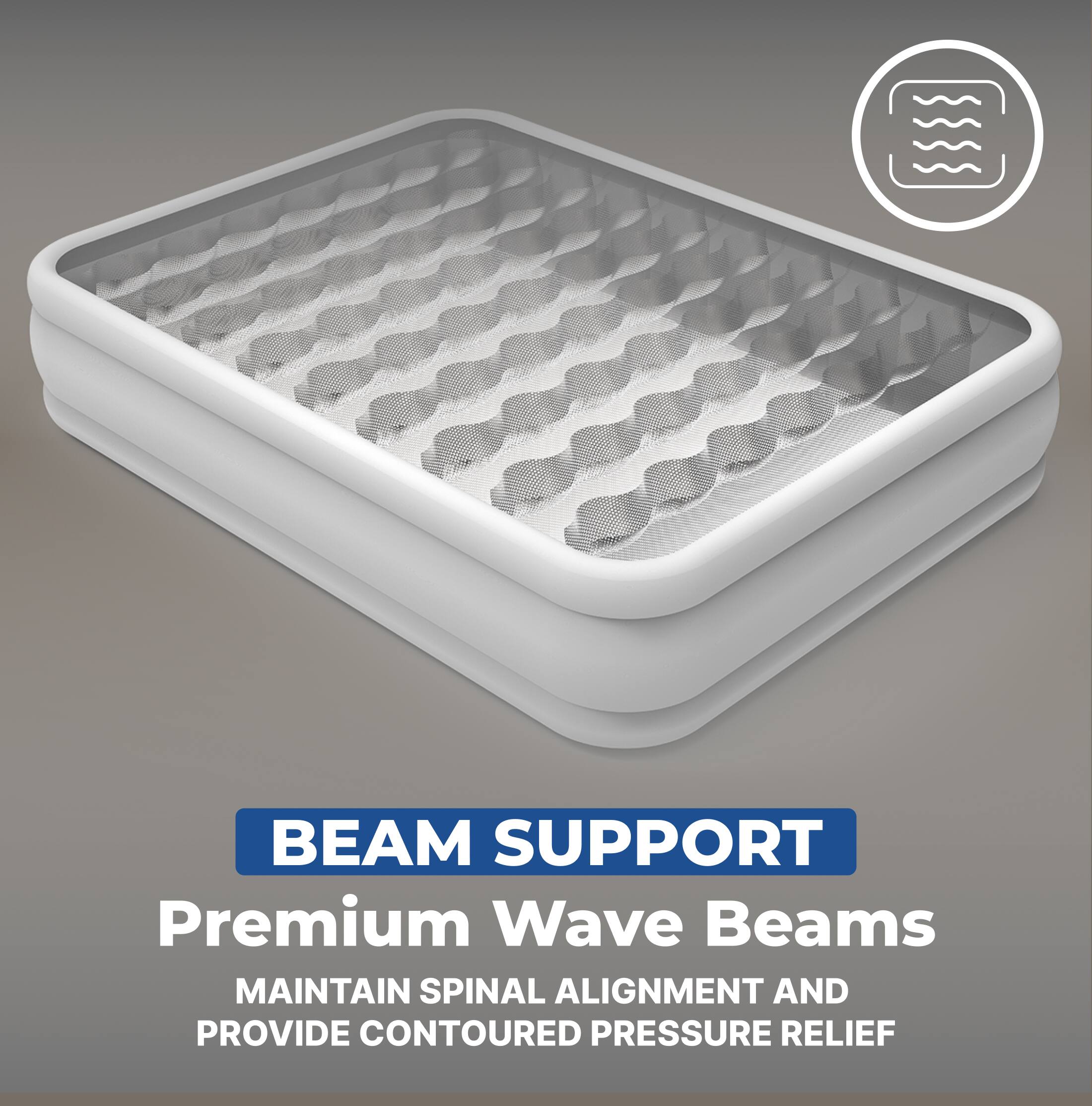BEAM SUPPORT Premium Wave Beams MAINTAIN SPINAL ALIGNMENT AND PROVIDE CONTOURED PRESSURE RELIEF