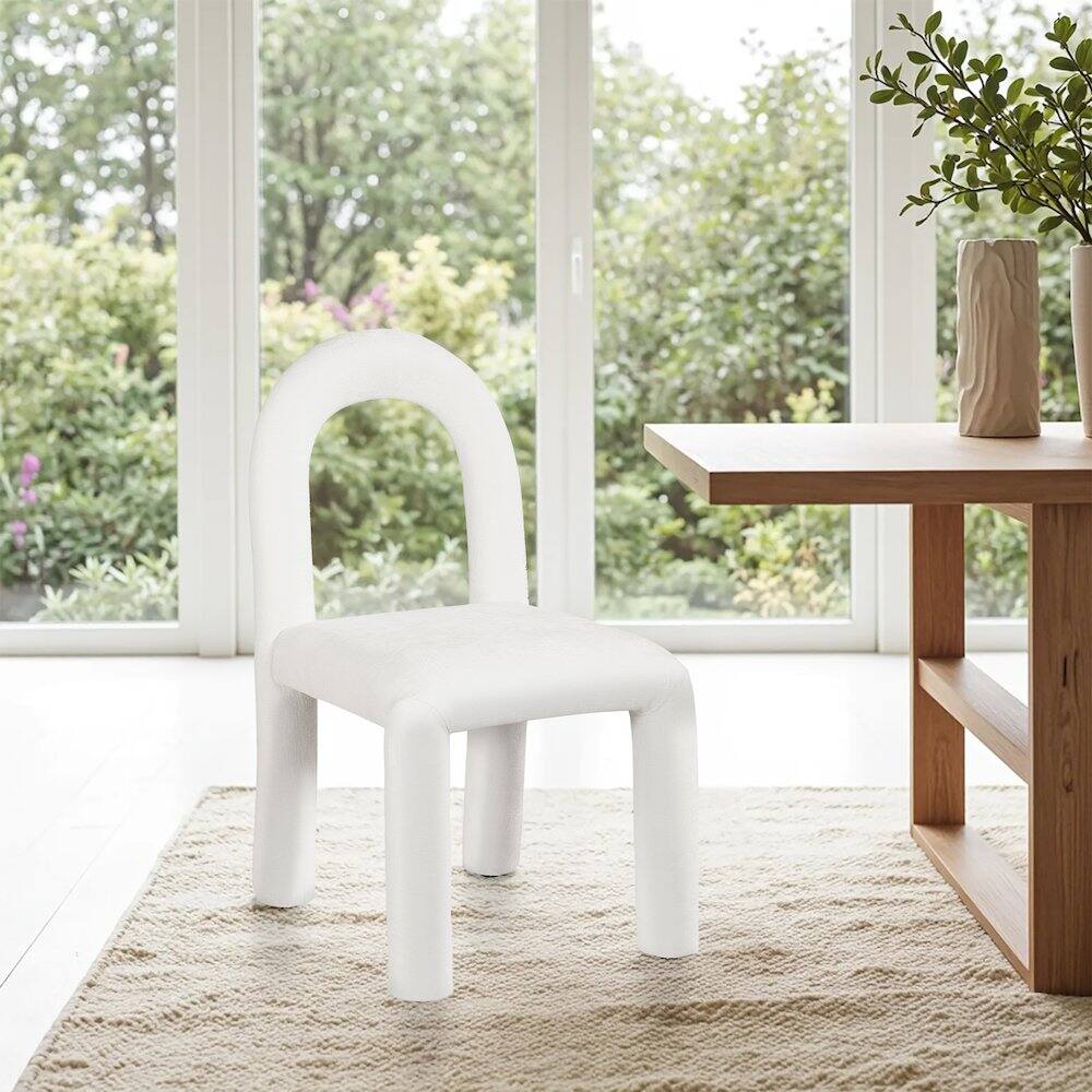 Alt View 1. Meridian Furniture - Amari Cream Chenille Fabric Dining Chair, Set of 2 - Beige.