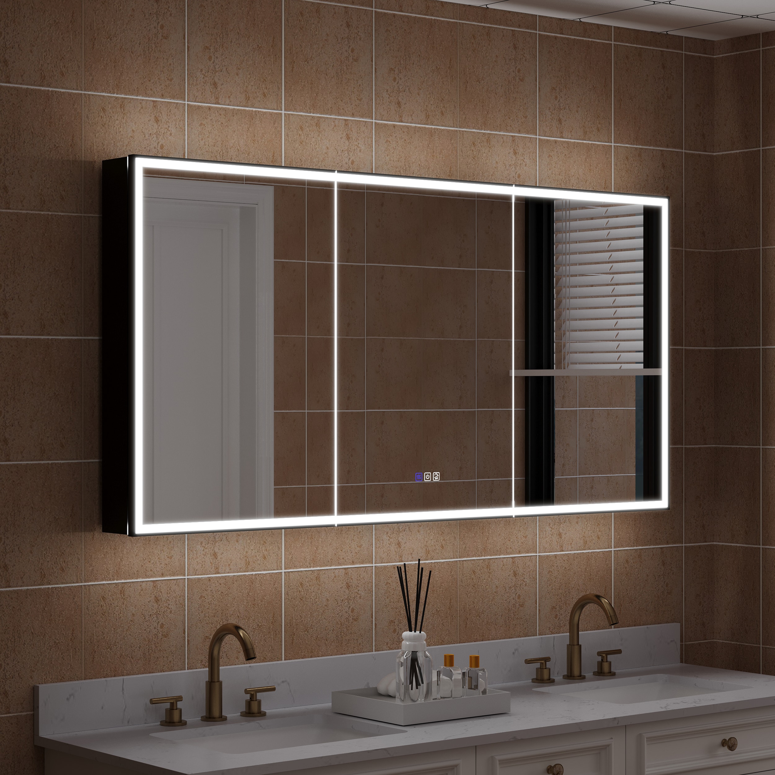 WELLFOR - 60 in. W x 30 in. H Rectangular Aluminum Recessed/Surface Mount LED Medicine Cabinet with Mirror, Socket, USB Outputs - Silver price history on PriceWatchPro