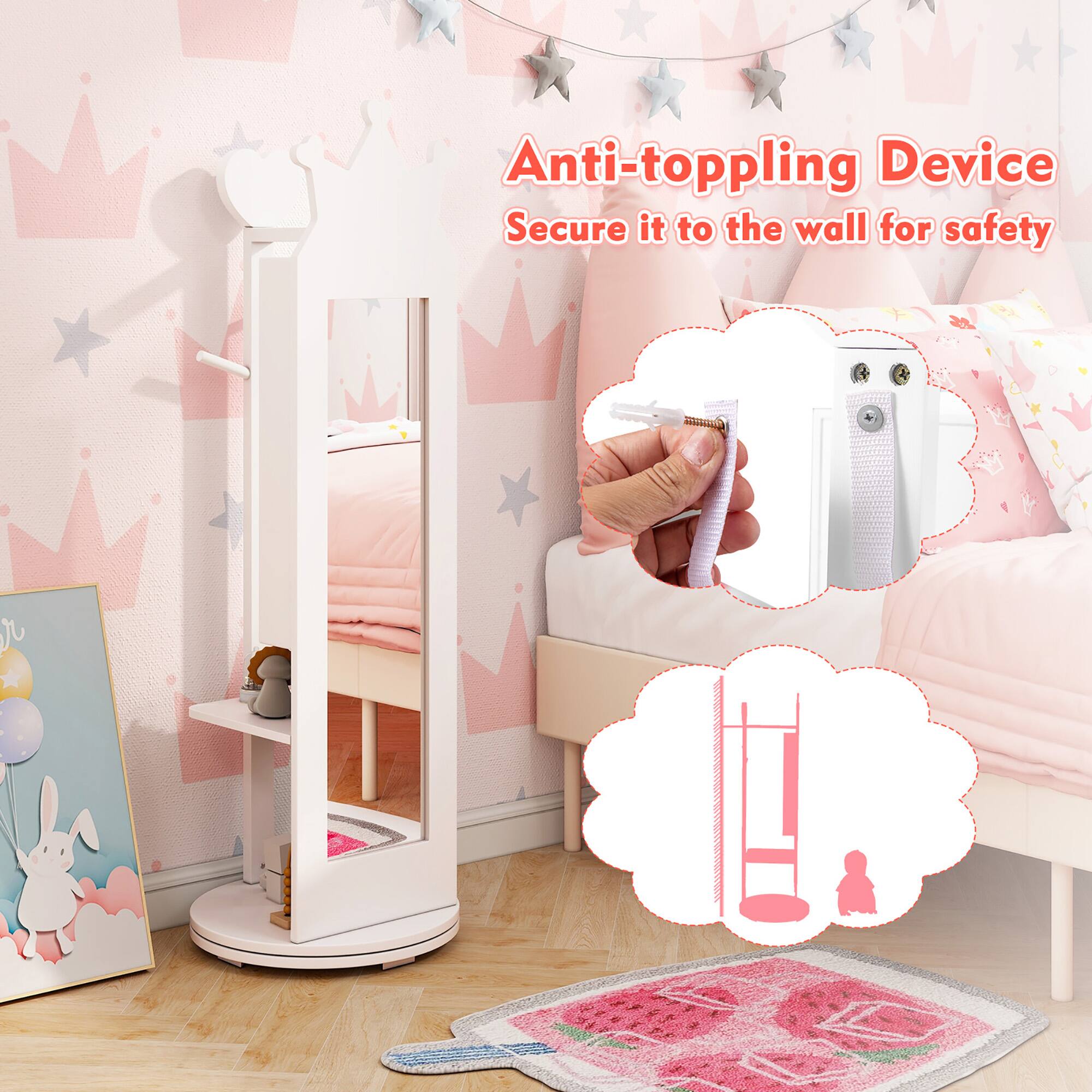 Anti-toppling Device  
Secure it to the wall for safety