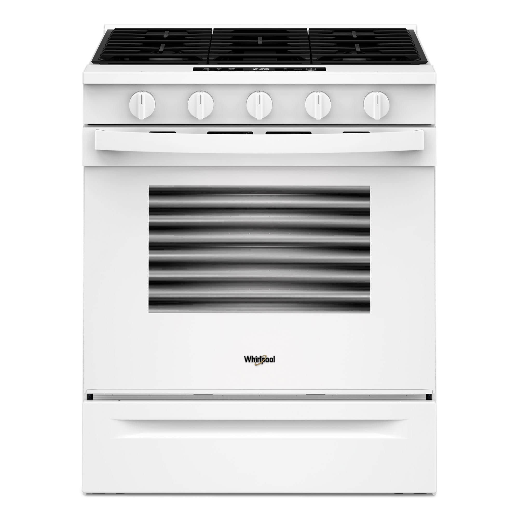Whirlpool - 5.0 Slide-In Gas Range with Air Cooking Technology - White - Front_Zoom