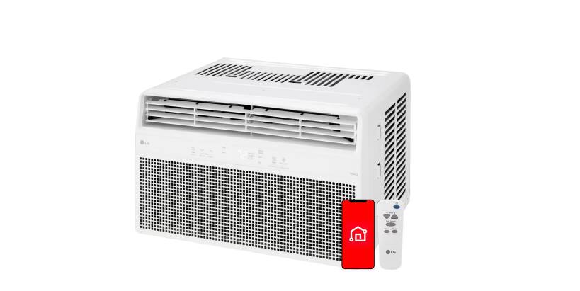 Front. LG - LG 8,000 BTU 115V ELECTRONIC SMART WAC W/REMOTE - WHITE.