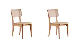 Manhattan Comfort - Giverny Industry Chic Wood Dining Chair - Set of 2 - Natural