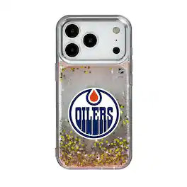 Keyscaper - NHL - Edmonton Oilers Linen Logo iPhone Glitter Case - 15 - Multicolor